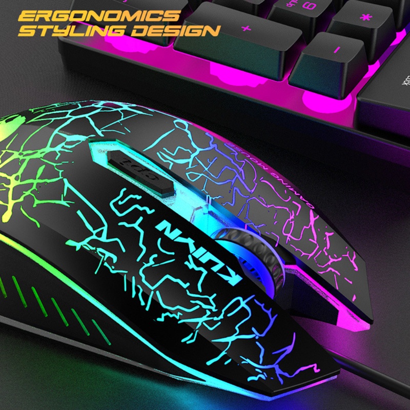 Bộ Bàn Phím Và Chuột Chơi Game Có Dây USB T6RGB Đèn LED Màu Cầu Vồng Cho PS4 One