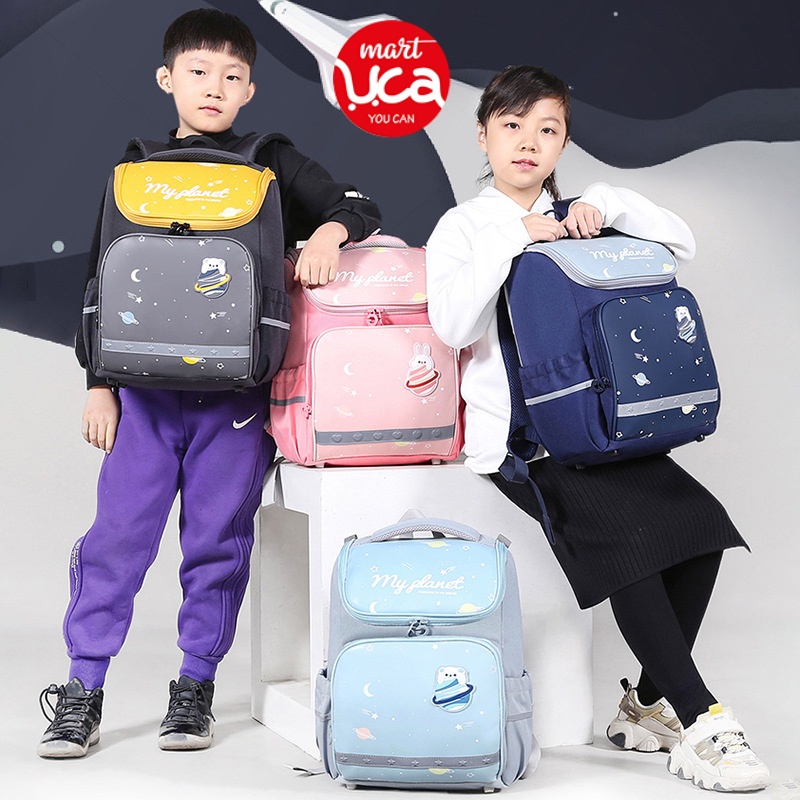 Balo chống gù cho bé lớp 1 đi học Oudele chống nước xước chính hãng nội địa Trung bé gái bé trai cặp học sinh