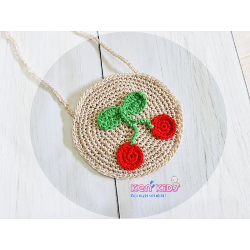 Túi xách cói handmade phối nơ, xinh xắn cho bé gái