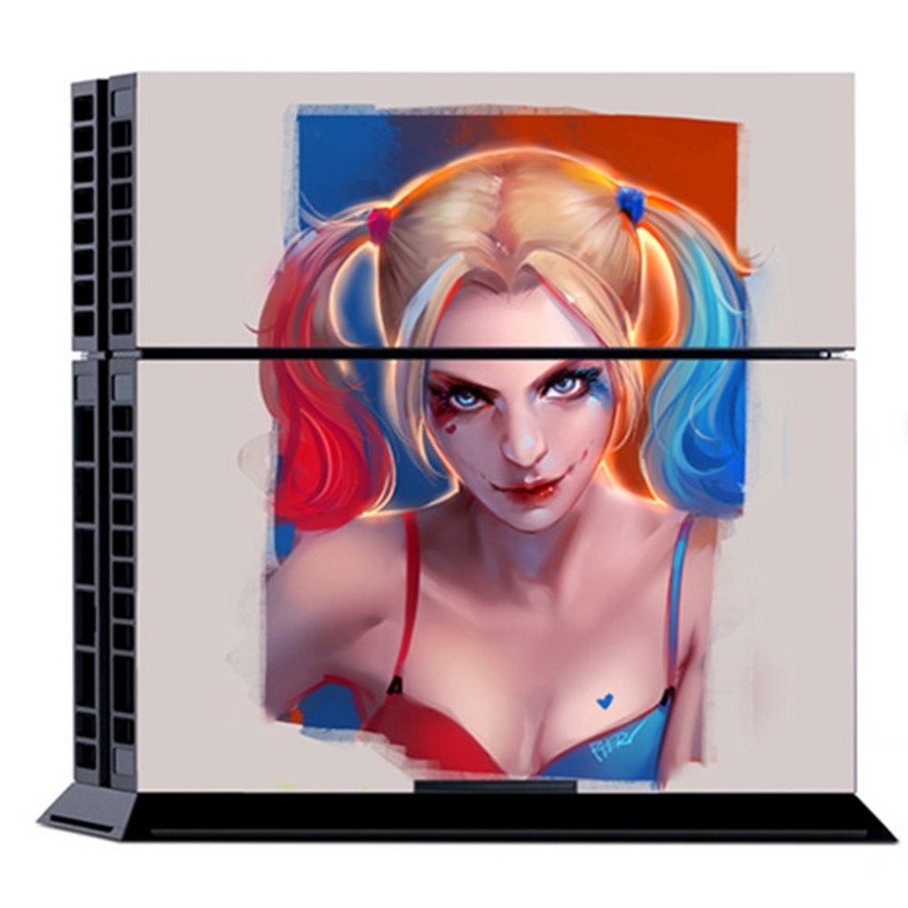 Decal dán trang trí bảo vệ máy chơi game PS4 hình nhân vật Harley Quinn
