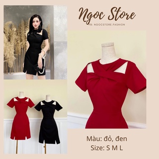 Đầm xoè cổ chéo form A nhẹ form ngắn