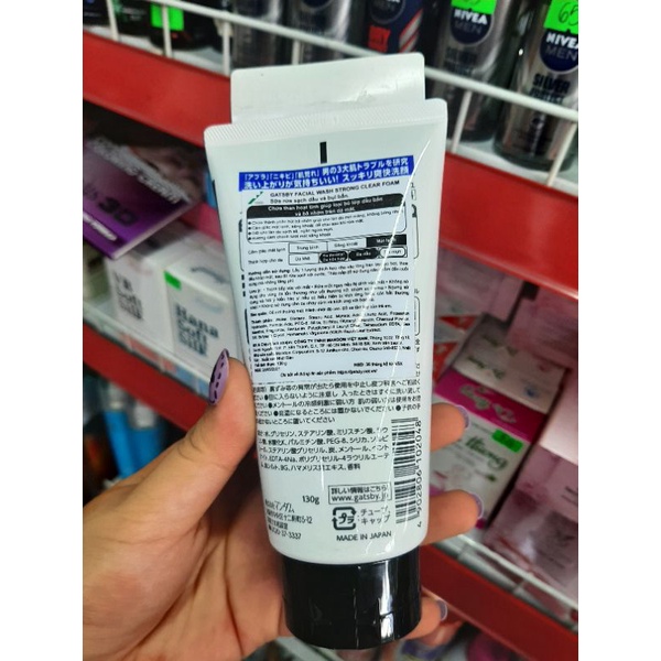 Sữa rửa mặt cho nam da khô da dầu mụn đầu đen Gatsby Facial Foam 130g, Sửa rửa mặt chăm sóc da mặt cho nam