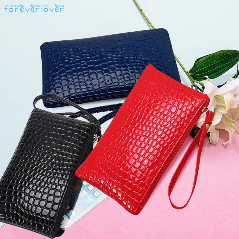 Ví da để điện thoại đồ trang điểm cho nữ