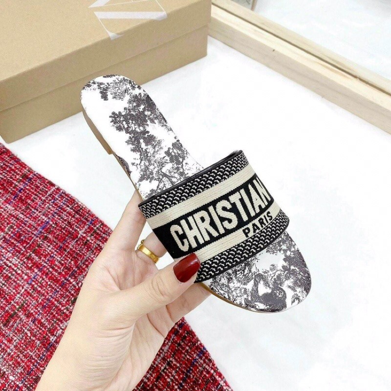 Dép lê nữ thổ cẩm quai ngang chữ Ch.Do siêu đẹp sale rẻ