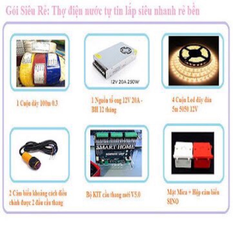 Combo mạch đèn led cầu thang thông minh Mới nhất - Full 2022
