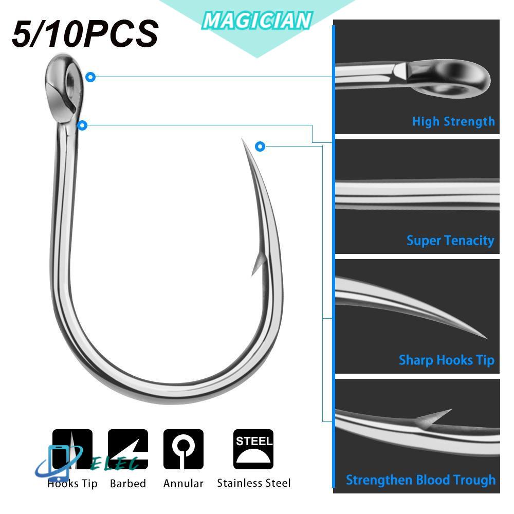 Set 5/10 Móc Câu Cá Bằng Thép Các Bon Cao Cấp