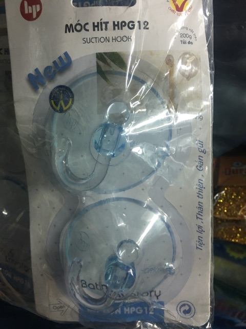 Combo 10vĩ Móc hít chân không treo đồ HOFACO Loại 2 cái/1vĩ hoặc 4cái/1vĩ