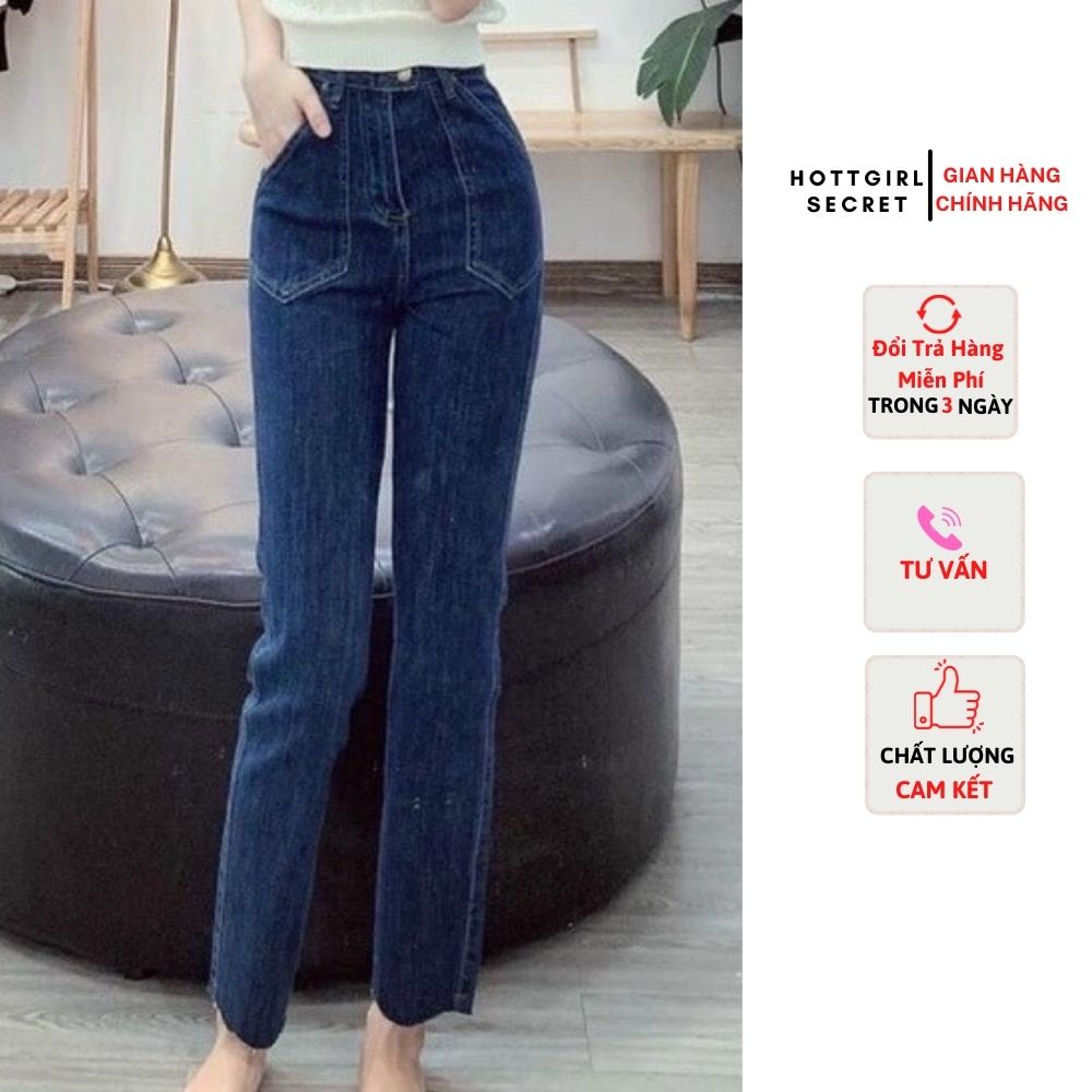 Quần jean nữ dáng xuông 2 túi trước cực hot,phiên bản đặc biệt đang làm mưa làm gió trên thị trường đã có tại Hottgirl
