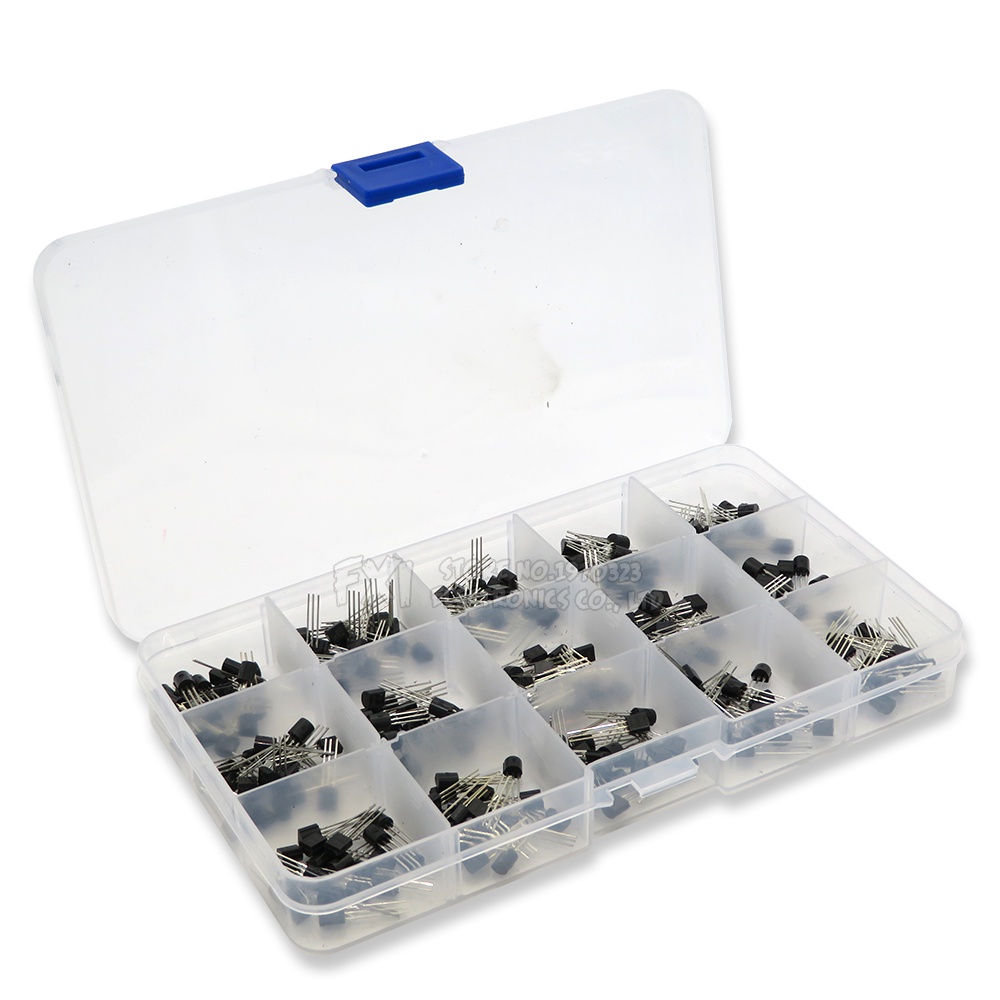 Set 300 Linh Kiện Điện Tử 2N2222 S9012 S9013 S9014 S8050 S8550 2N3904 2N3906 2N5401 2N5551 A42 A92 A1015 C1815 13001 15Value