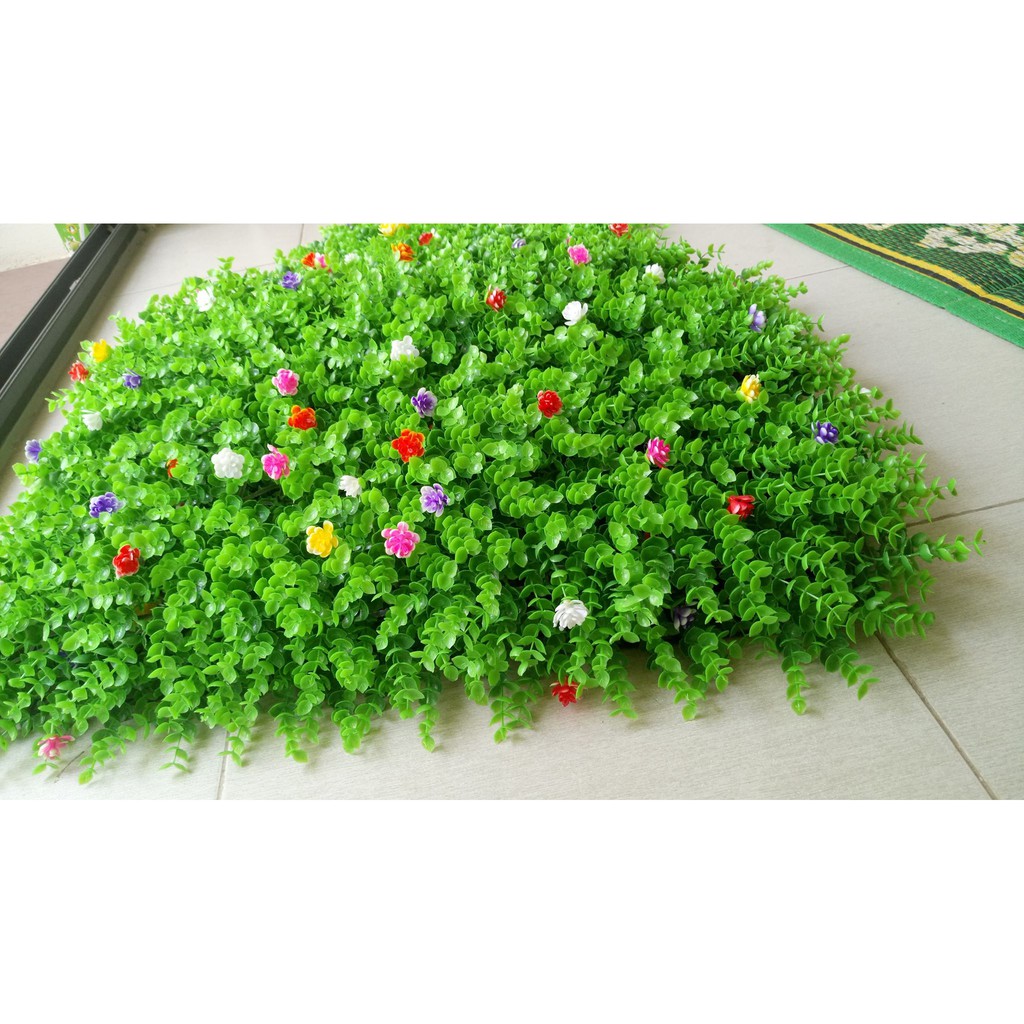 sét 10 miếng cỏ nhân tạo treo tường giá rẻ-cỏ tai chuột đính hoa