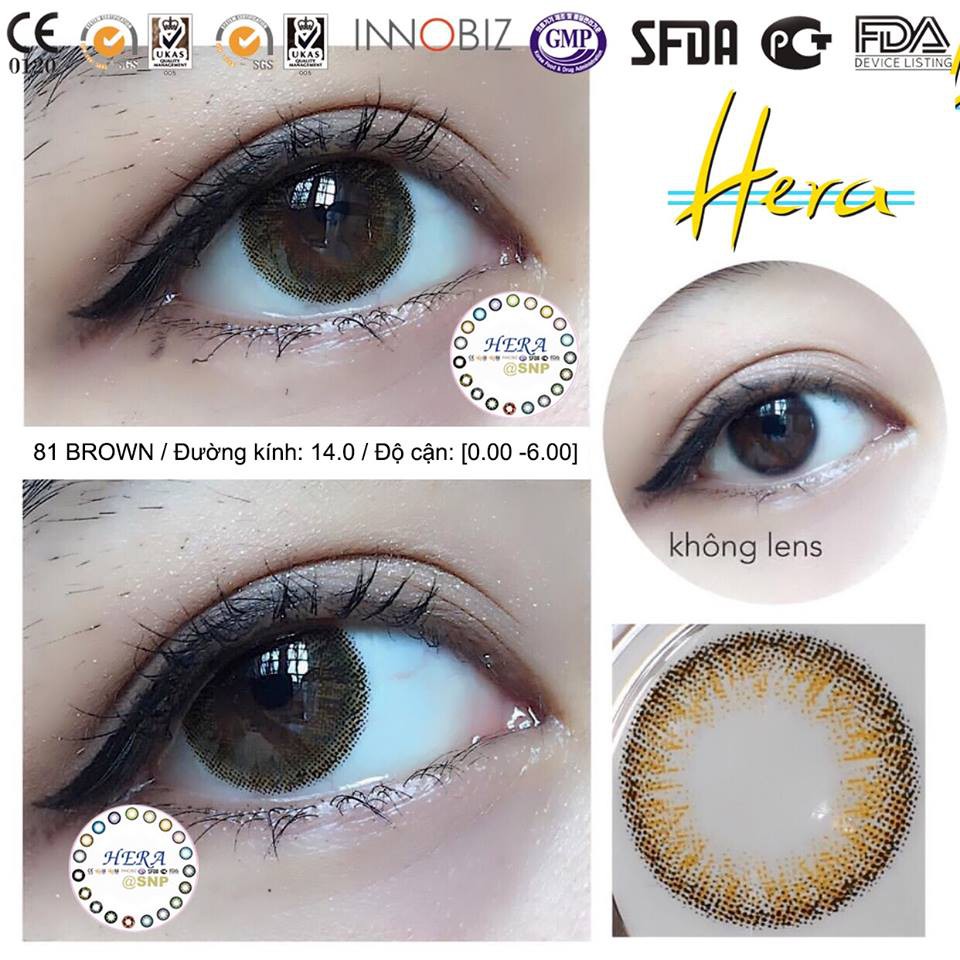 Lens nâu tự nhiên 0 đến 8 độ- 14.0mm (81 BROWN)