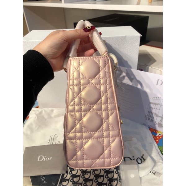 TÚI DIOR LADY MÀU HỒNG SIZE 20CM -17CM