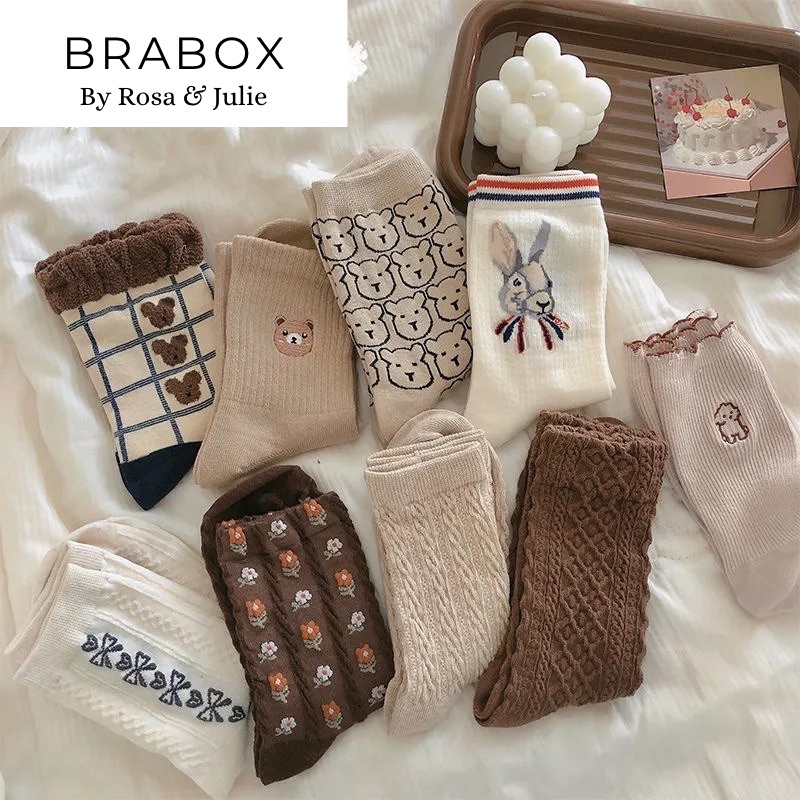 Tất cổ cao nữ vintage, tất nữ cao cổ vặn thừng phong cách Hàn Quốc [HÀNG ĐẸP] BRABOX