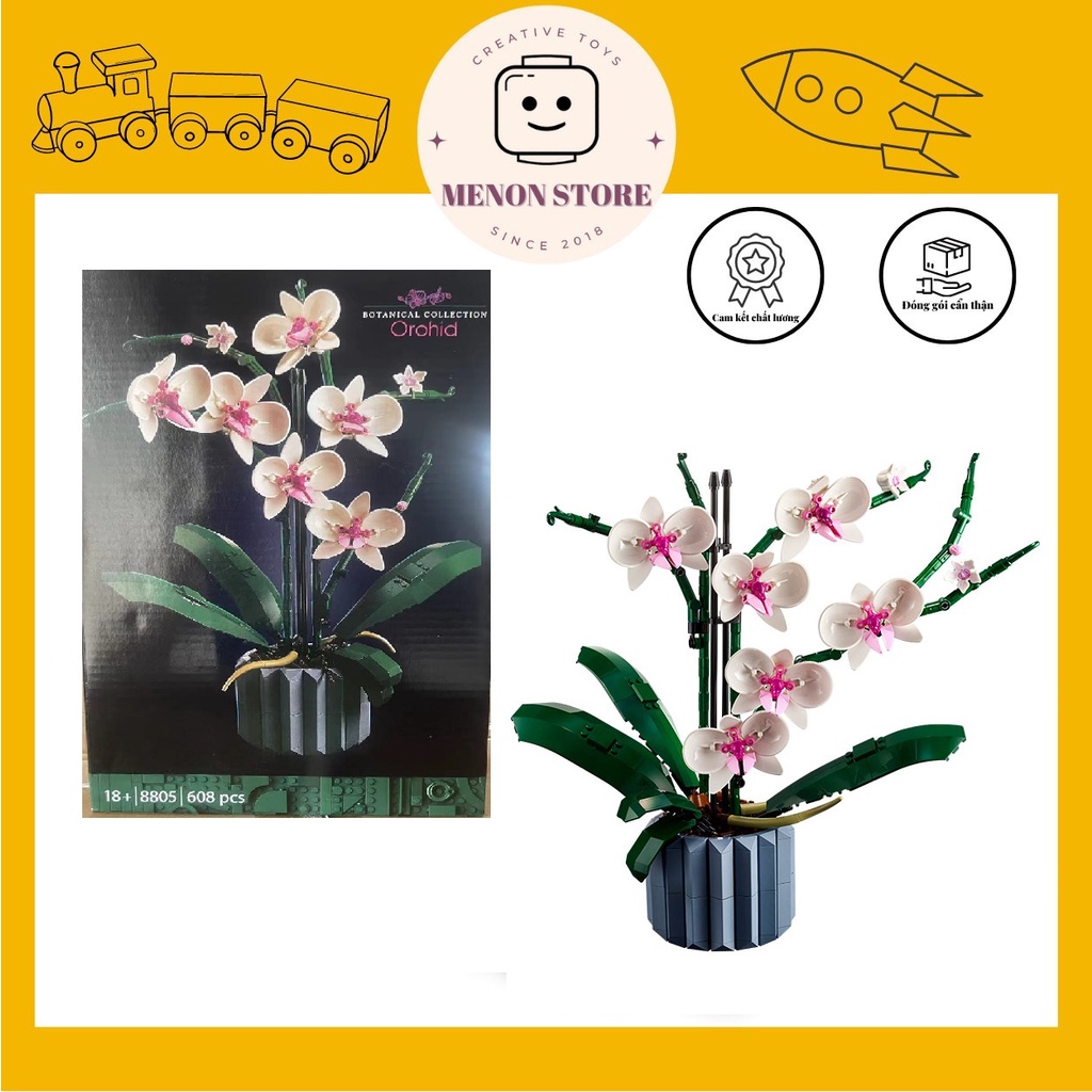 Đồ chơi lắp ráp 6208 2222 8805 10311 Mô hình chậu hoa lan tuyệt đẹp - Xếp hình thông minh