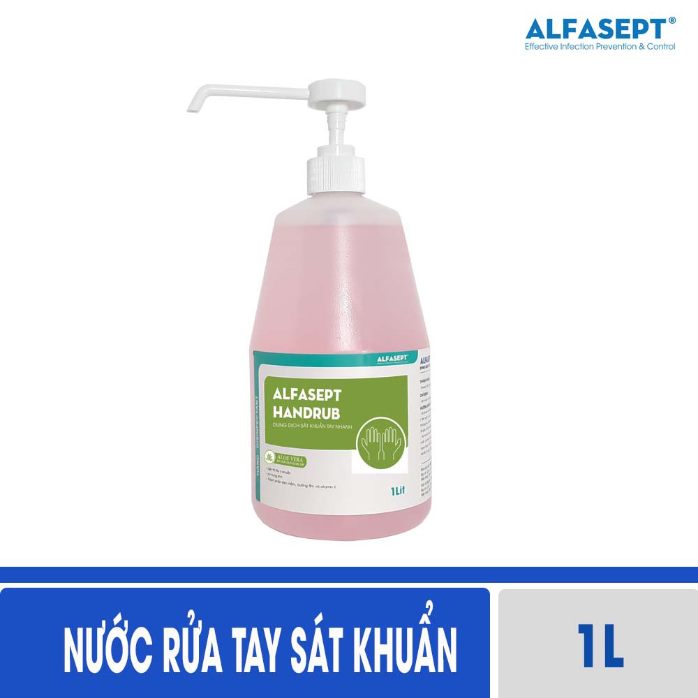 [Chai lớn tiết kiệm] Dung dịch rửa tay sát khuẩn Alfasept Handrub 1L