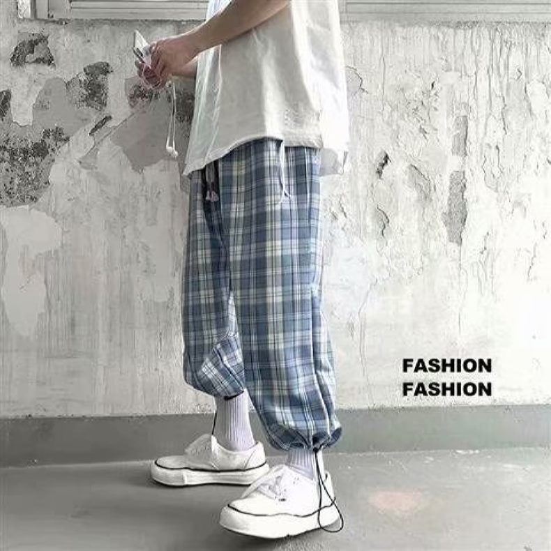 Quần Dài Dáng Rộng In Họa Tiết Caro Trẻ Trung Hợp Thời Trang Cho Nam Size S-3XL | BigBuy360 - bigbuy360.vn