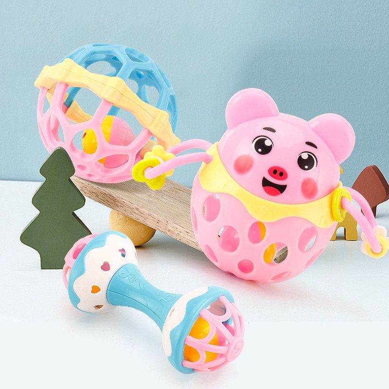 Xúc xắc gặm nướu Đồ chơi nhai cầm tay bằng cao su mềm cho bé Xúc xắc gặm nướu tiếng và cắn được cho bé sơ sinh bộ đồ chơi