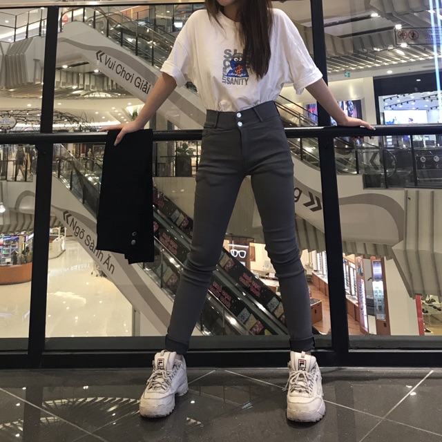 Quần legging nữ𝑭𝒓𝒆𝒆𝒔𝒉𝒊𝒑Quần Jean Cạp Cao Co Giãn Thoải Mái - SAMKID