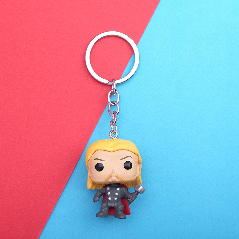 Marvel Legends Avengers Keychain Disney Marvel's Iron Man q Key Chain Spiderman Deadpool Thor Pendant Gift Keyring Wholesale