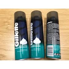 Bọt cạo râu Gillette Foamy Sensitive Skin Peau Sensible -nhạy cảm/ mentol - xanh lá/ Original- đỏ 300ml