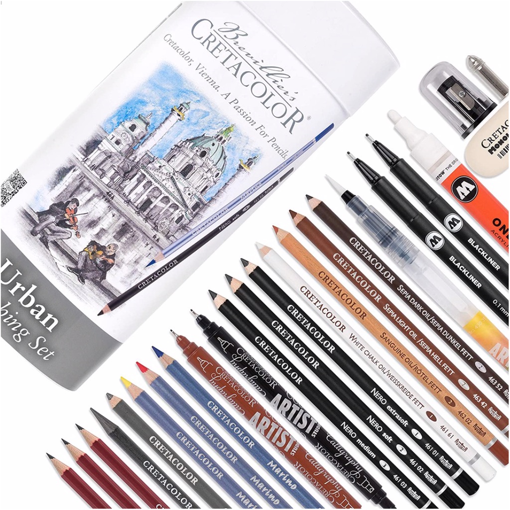 [XÓM VẼ] Bộ chì ký hoạ Urban Sketching CRETACOLOR