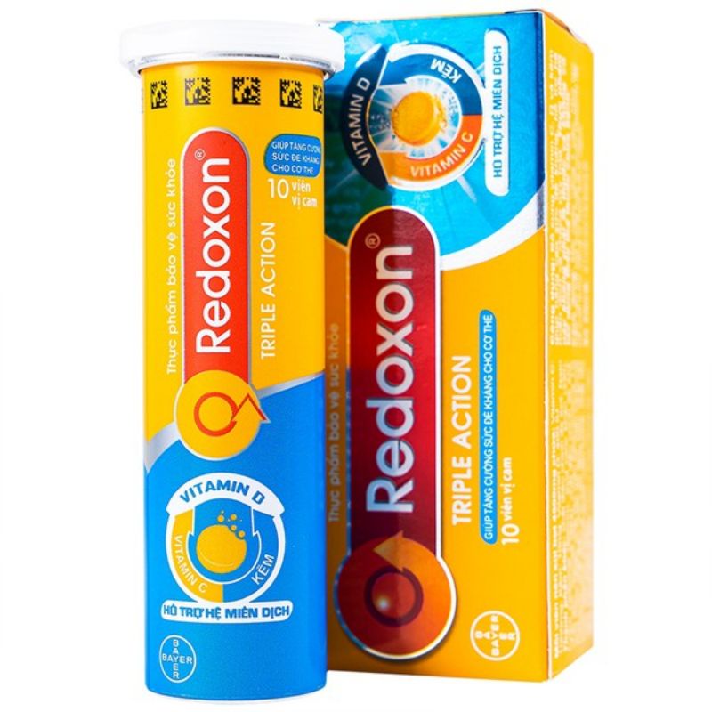 Viên sủi  Cam  Redoxon Triple Action:  tube 10 viên