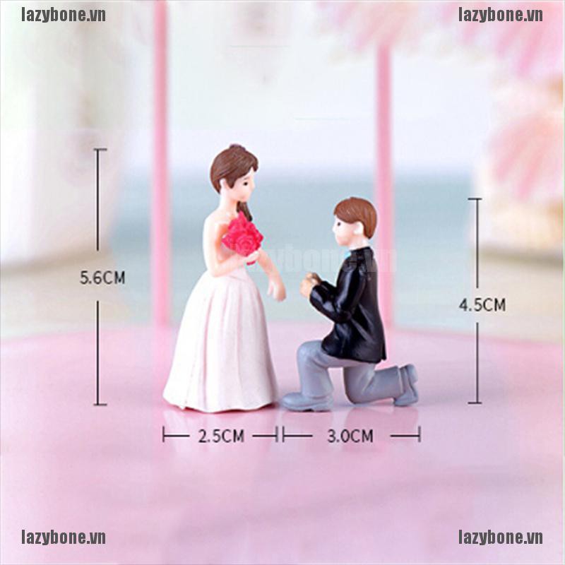 Bộ 2 Mô Hình Cô Dâu Chú Rể Nhỏ Xinh Trang Trí Tiểu Cảnh