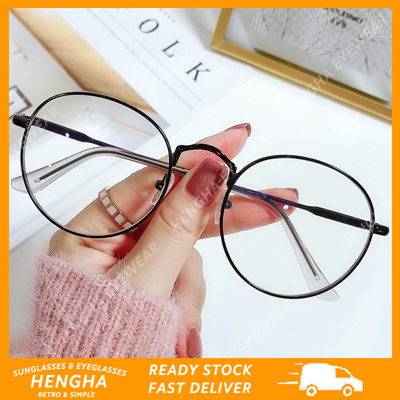 Mắt Kính Gọng Tròn Chống Bức Xạ Phong Cách Hàn Quốc Cho Nữ