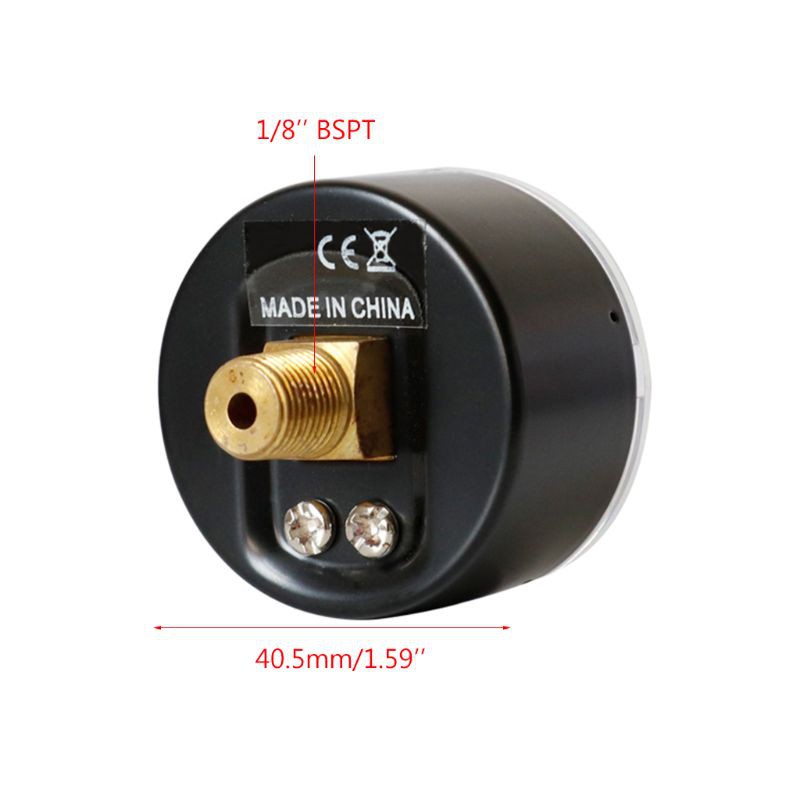 Đồng Hồ Đo Áp Suất Nhiên Liệu 40mm 1 / 8 Bspt Back 15-300 Psi