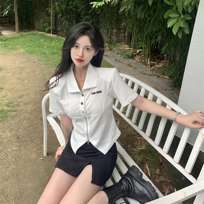 Áo Thun Tay Ngắn Cổ POLO Phong Cách Hàn Quốc Thời Trang Cho Nữ