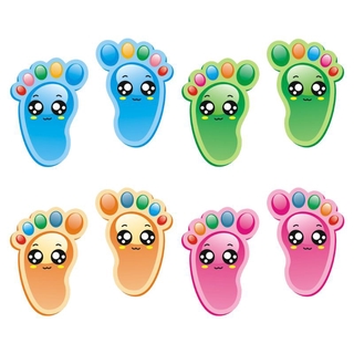 Set 15 cặp nhãn dán họa tiết bàn chân thu hút dành cho bé