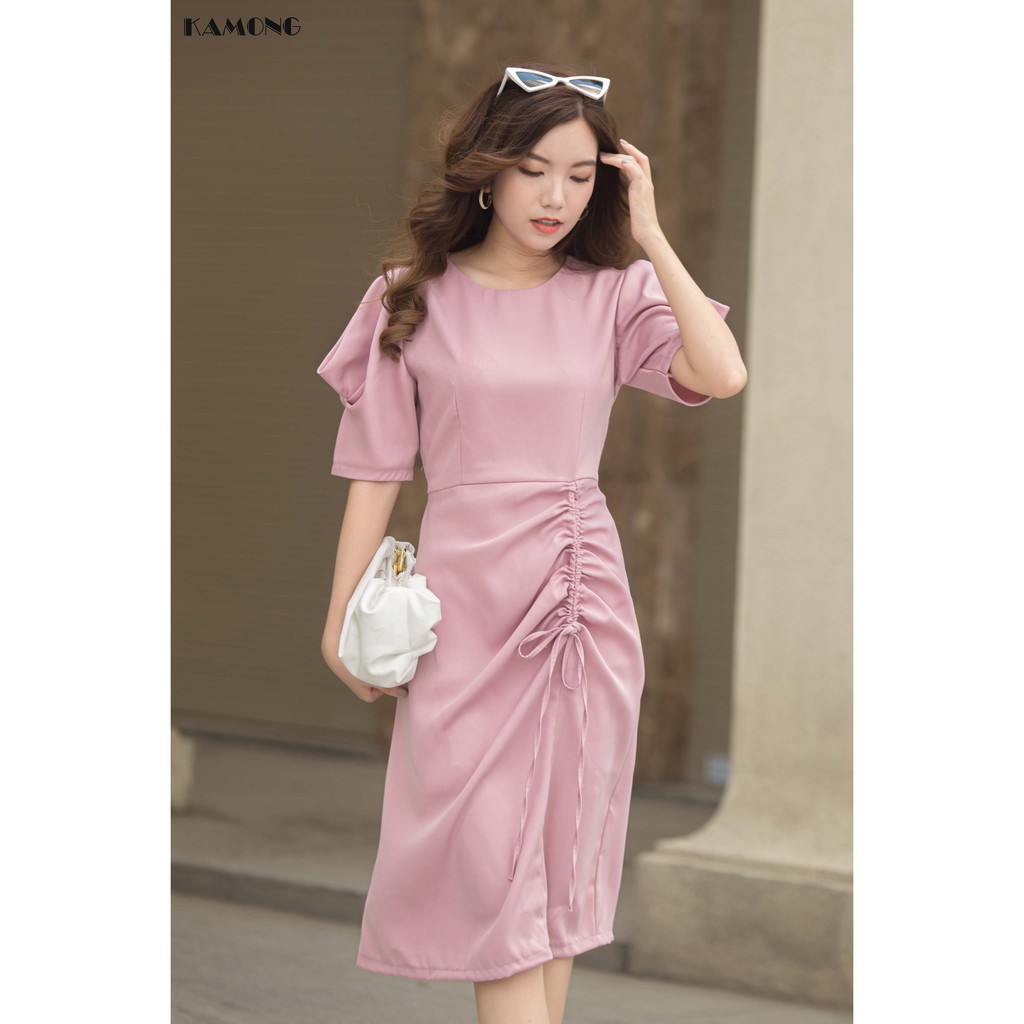 Đầm rút tùng tay đổ KAMONG D129
