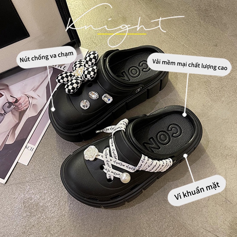 Dép sục crocs đế cao dày phiên bản đặc biệt mẫu mới nhất 2022 Giày sục sandal phong cách ulzzang Kichi