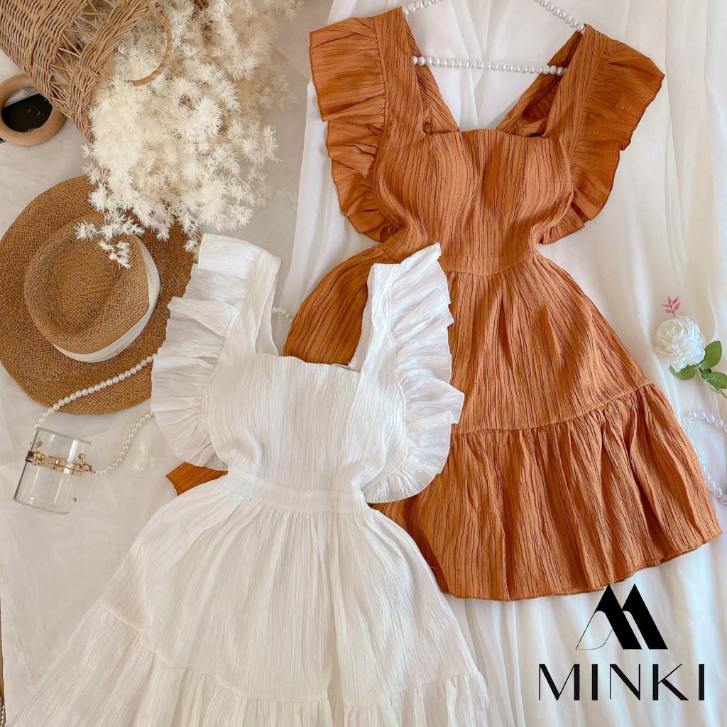 ĐẦM TIỂU THƯ CÁNH TIÊN CỘT LƯNG - CHẤT LIỆU CAO CẤP - MÀU XANH / CAM / TRẮNG