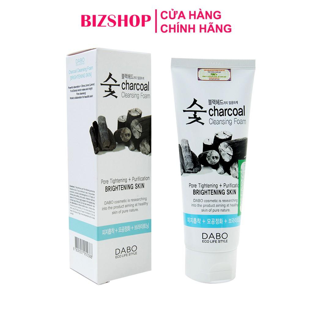 Sữa rửa mặt cao cấp than hoạt tính Dabo Charcoal Cleansing Foam khử các chất độc trên da 150ml