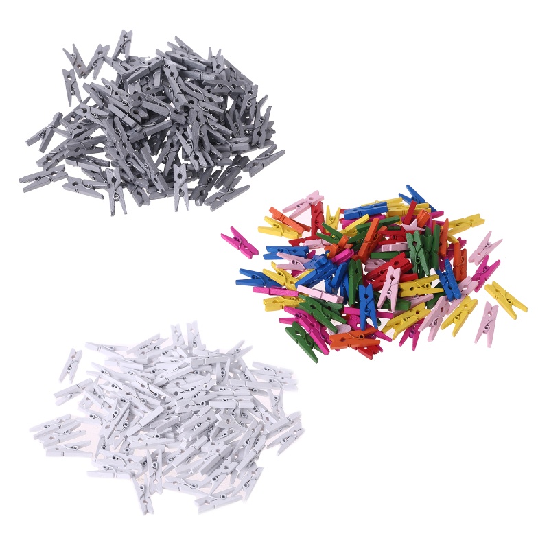 Set 100 kẹp ảnh gỗ mini 25mm