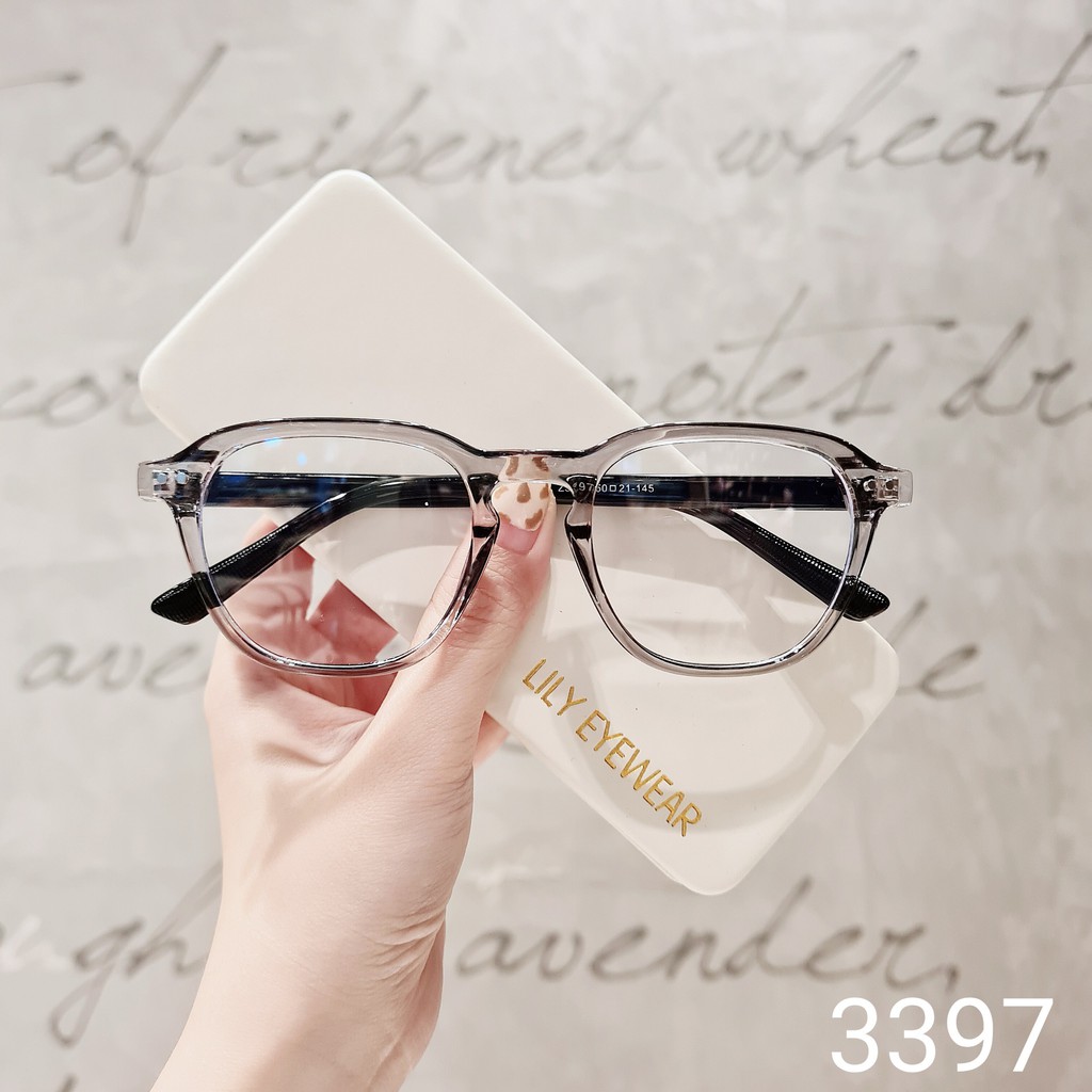 Gọn kính nam nữ LILYEYEWEAR mắt vuông dày dặn chắc chắn thời trang 3397