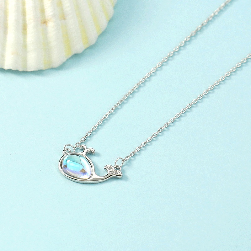 Vòng cổ cá voi nhỏ tươi mới của Hàn Quốc cho nữ Trang sức thời trang Vòng cổ tinh tế