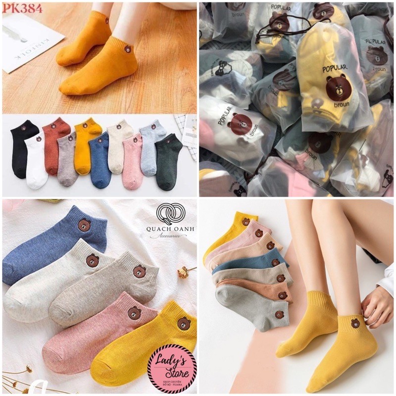 Tất Nữ 01 Đôi Tất Nữ Hình Gấu Siêu Dễ Thương