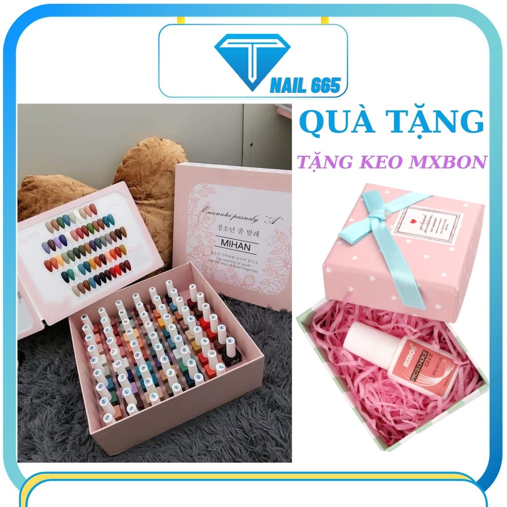 Sơn gel MIHAN sét 60 màu  bóng đẹp , Sơn móng tay , tặng bảng màu tặng keo MIXBON