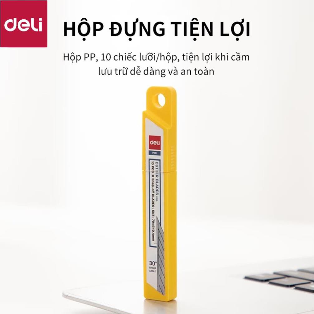 Lưỡi dao rọc giấy Deli, Bạc, 10 chiếc lưỡi/hộp - 2 hộp - E2015 [Deli]