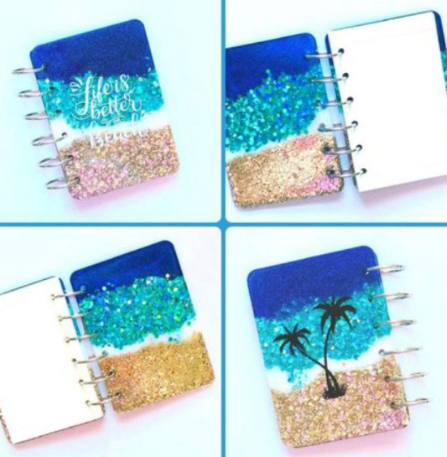 Khuôn làm bìa sổ (Notebook, Scrapbookbook) sáng tạo trong Resin handmade