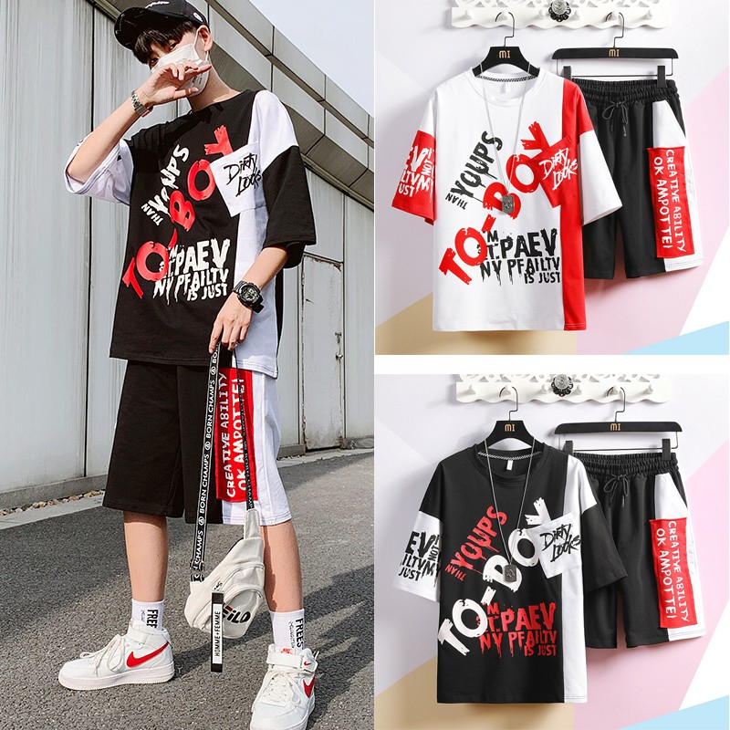 Bộ Quần Áo Thun Nam TO – BOY Phối Hai Màu Cá Tính MENFASHION1989 SET NAM 9000033CC