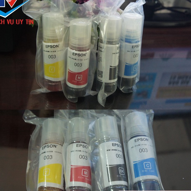 ☘️Bộ mực máy in 4 màu 003 cho máy in Epson L1110/L3110/L3150/L3210/L3250/ L4150/ L1110,L5290,L1250,L5190 nhập khẩu