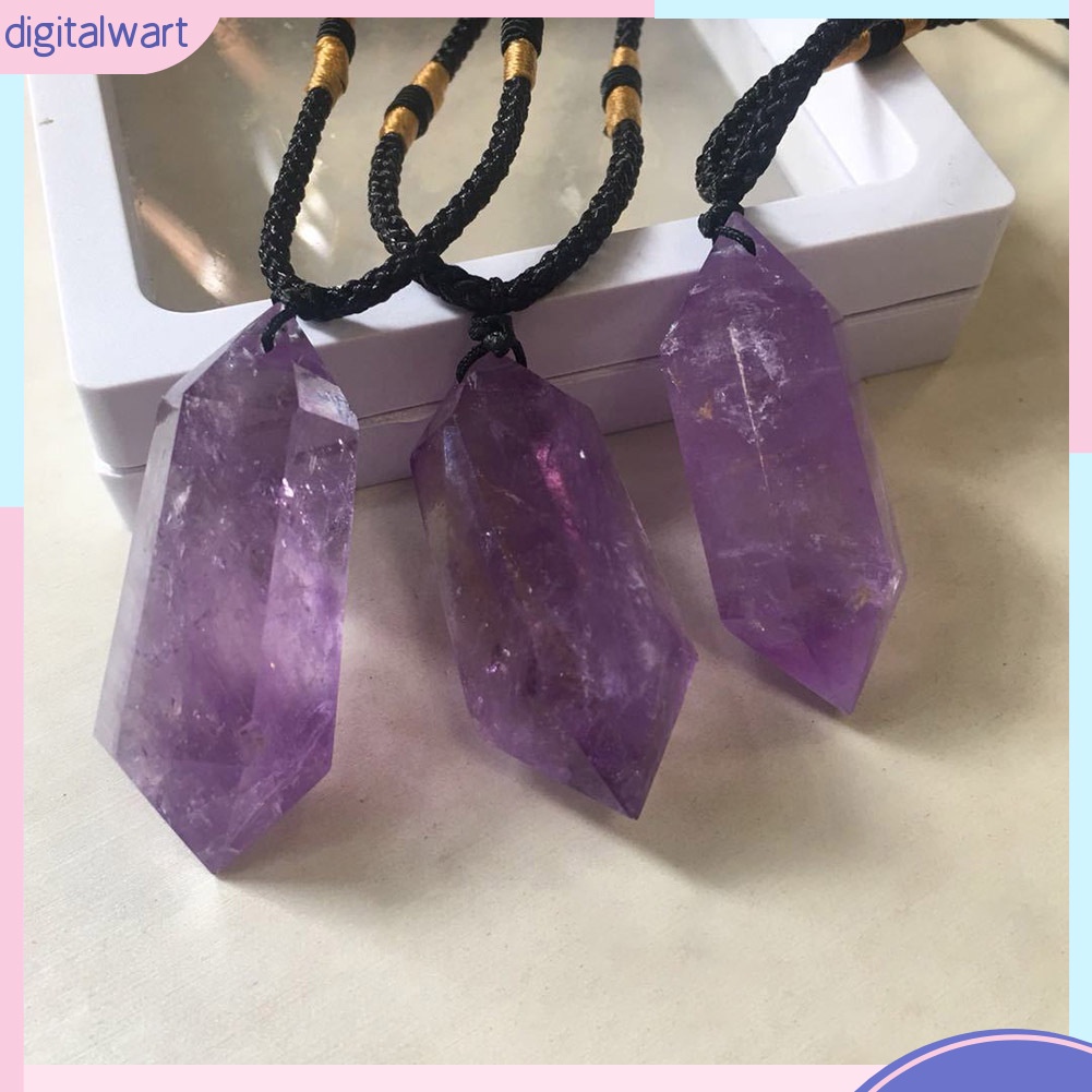 [DG] Vòng cổ Mặt Giả Thạch Anh Tím Đôi Hình Lục Giác Chăm Sóc Sức Khỏe