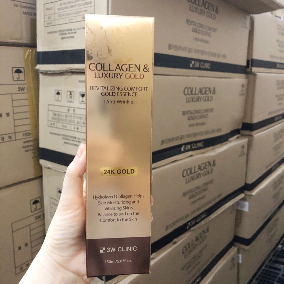 Tinh chất dưỡng da 3W Clinic Collagen Luxury Gold Essence dưỡng ẩm Hàn Quốc