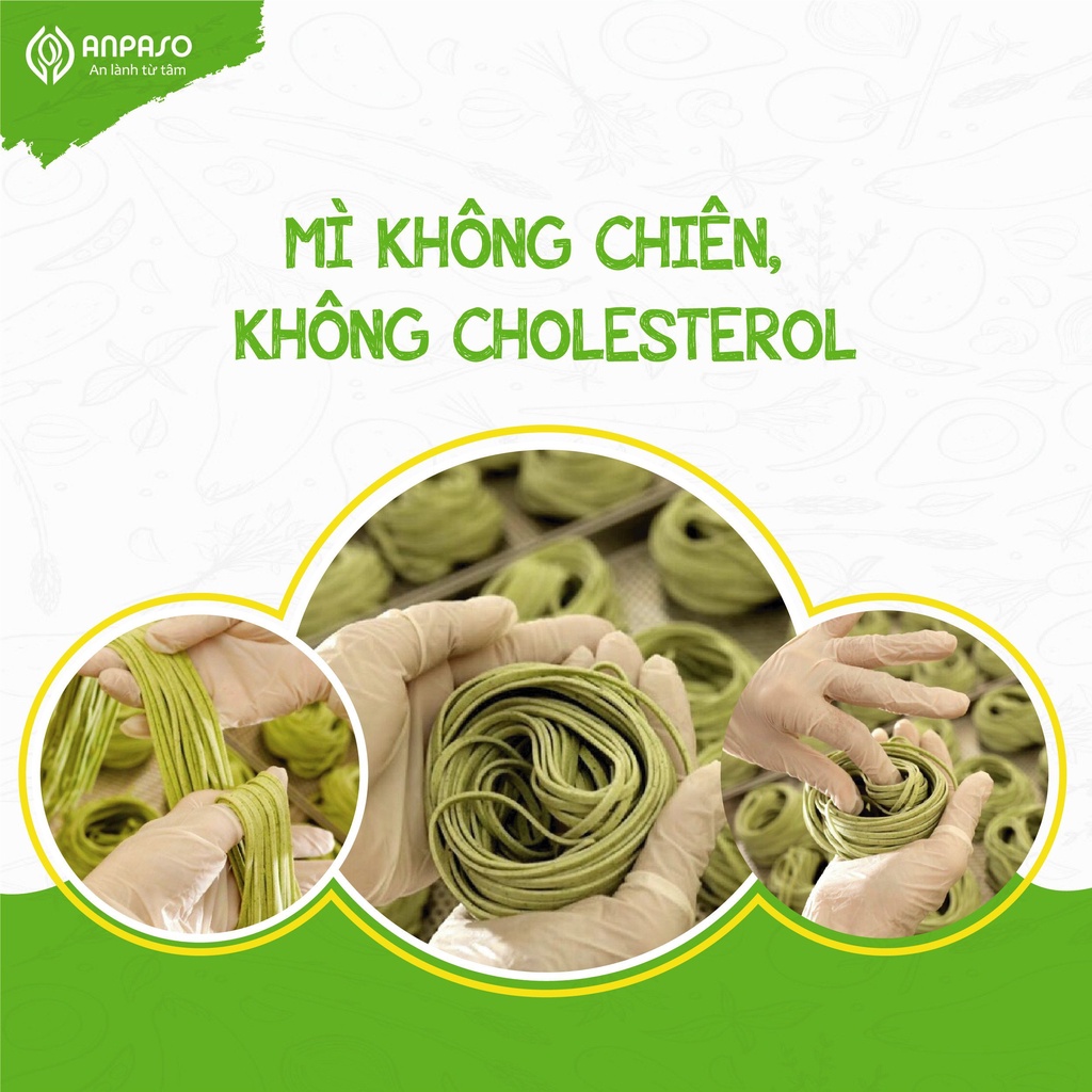 Mì Rau Củ Dinh Dưỡng Organic Anpaso 6 vị, Ăn Chay, Giảm Cân, Tốt Cho Hệ Tiêu Hóa 120g/300g