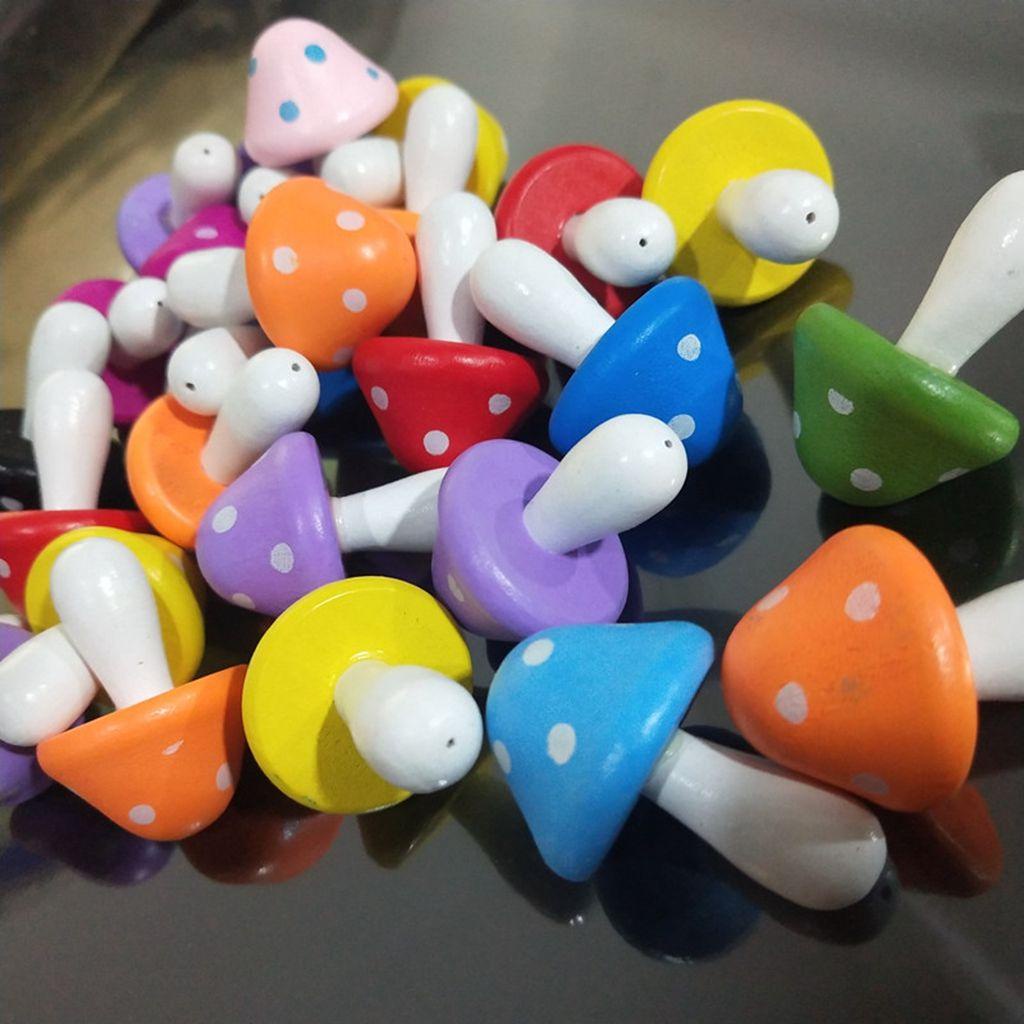 Mô Hình Nấm Gỗ Tự Nhiên Nhiều Màu Trang Trí Sân Vườn