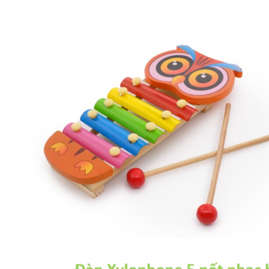 Free Ship đồ chơi gỗ - Đàn Xylophone 5 nốt hình con cú DCG34