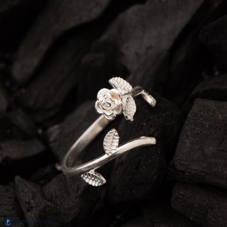 Nhẫn nữ bạc ta Puns Jewelry hoa hồng freesize